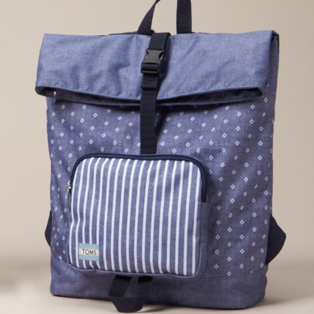 COPY - 🆕 TOMS CHAMBRAY DIAMOND STRIPE BLUE Backpack